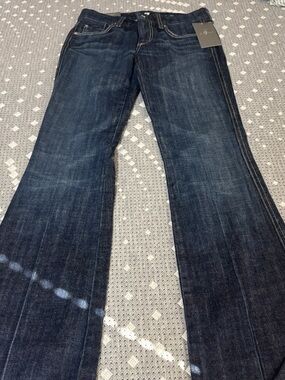 7 For All Mankind Indigo Flared Wide-Leg Jeans